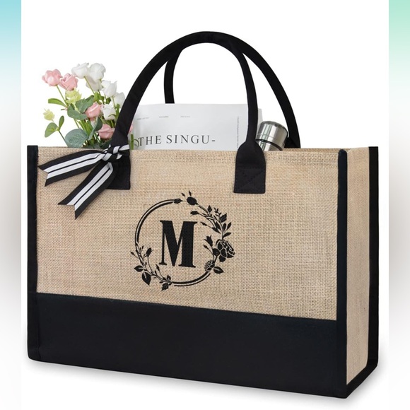Personalized Initial Canvas Bag - Picture 1 of 4